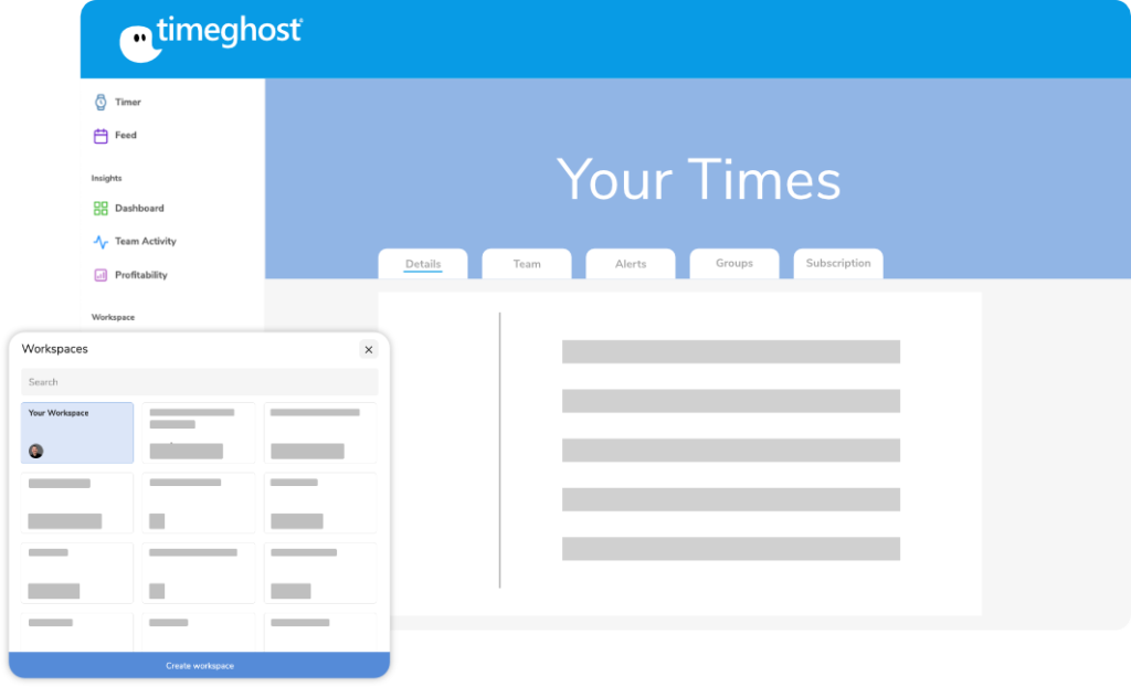 time tracking in timeghost