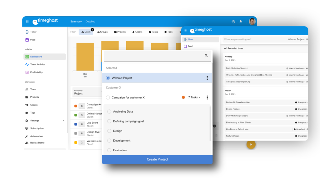 timeghost as a tool for transparent work