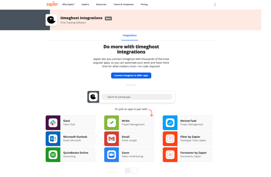 zapier timeghost connectors